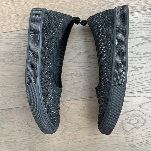 bernie mev. New York Casual Beaded Slip On Shoes Black w Subtle Sparkle Sz 40 - Picture 6 of 16
